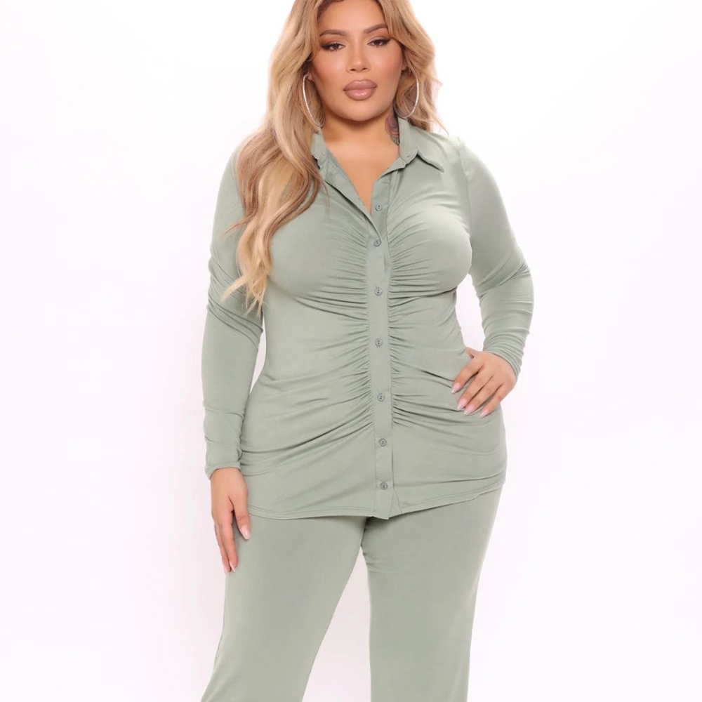 Just You And I Pant Set - Sage